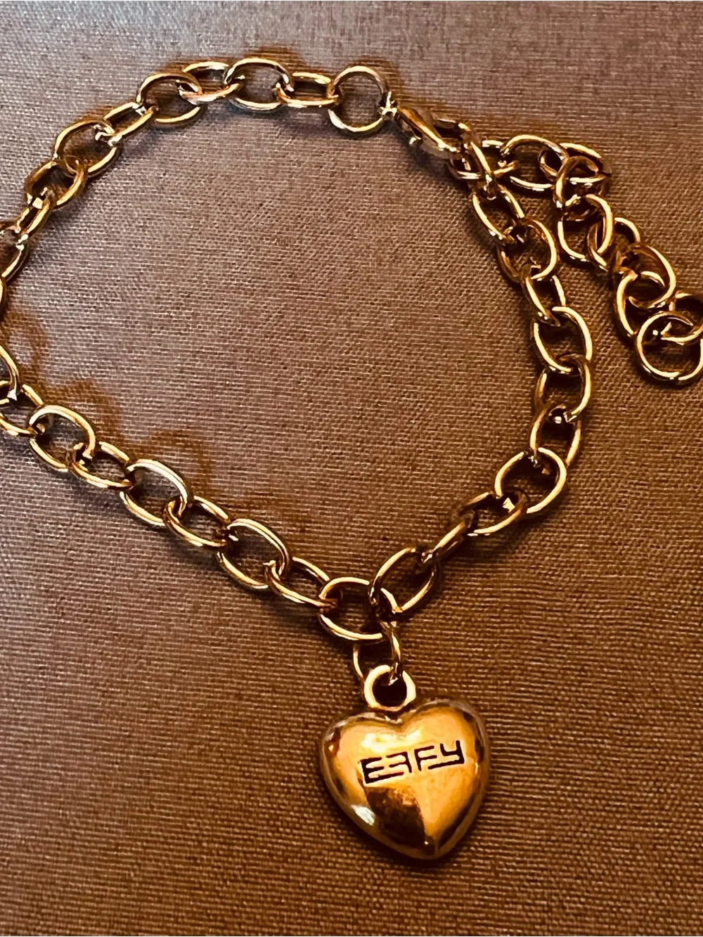 Effy silver- Tone Heart Charm Chain Bracelet - Logo Pendant - Picture 4 of 5